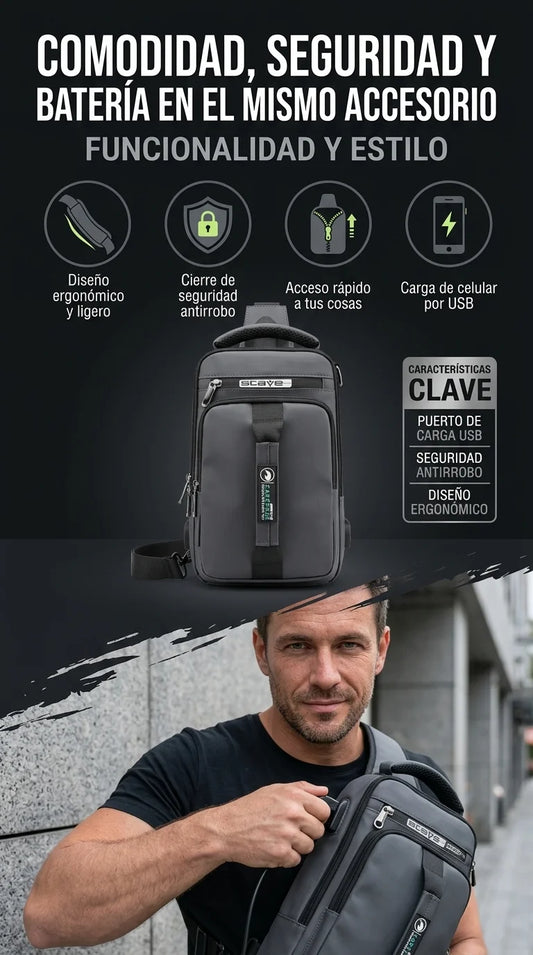 MOCHILA ANTIRROBO CON PUERTO USB