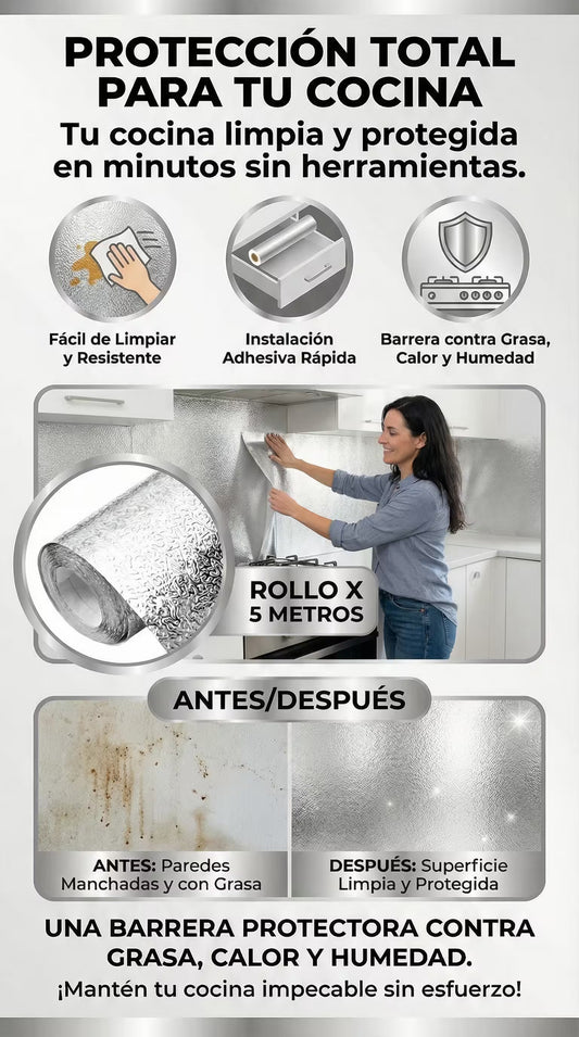 SAFEPAPER - PAPEL ALUMINIO ADHESIVO X5 MTS